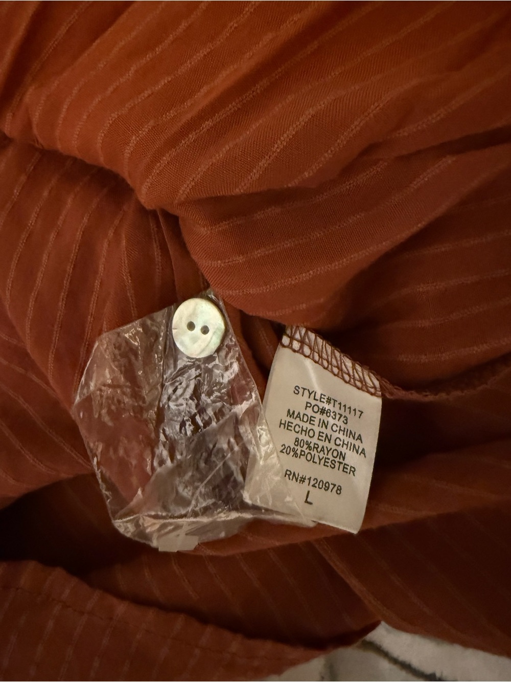 Entro Rust Pinstripe Button-Up Shirt - Picture 5 of 5